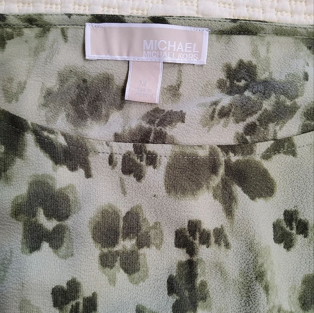 Michael Kors Kimono Tie Dye Top Short Sleeve Blouse Size XL